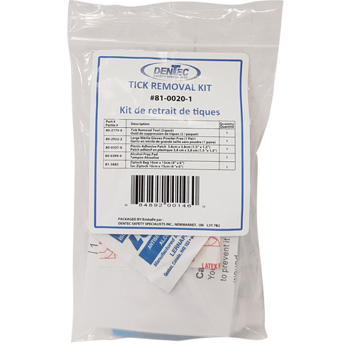 Ensemble de s&eacute;curit&eacute; contre les tiques, Dispositif m&eacute;dical Classe 1, Portefeuille Ontario Packaging