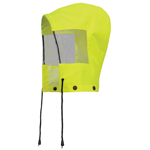 6037H Hood for Traffic Control Waterproof Safety Jacket, High Visibility Lime-Yellow, Polyester Ontario Packaging
