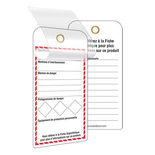&eacute;tiquettes SGH auto-plastifiantes pour le milieu de travail, Papier cartonn&eacute;, 3" la x 6" h, Français Ontario Packaging
