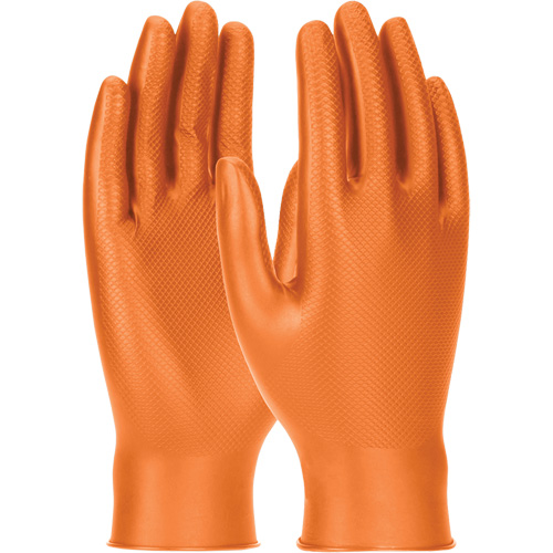Grippaz Skins Ambidextrous Disposable Gloves, Small, Nitrile, 6-mil, Powder-Free, Orange Ontario Packaging