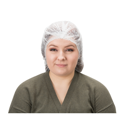 Bonnet bouffant pliss&eacute;, Polypropyl&egrave;ne, 21", Blanc Ontario Packaging
