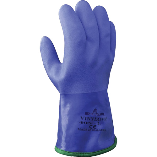 Atlas 495 Insulated Fully-Coated Glove, Size Medium/8, 11.8" L, PVC, Acrylic/Cotton Inner Lining, Winter Weight Ontario Packaging