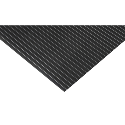 Wide-Ribbed Matting, Wiper, 3' x 75' x 1/8", Black Ontario Packaging