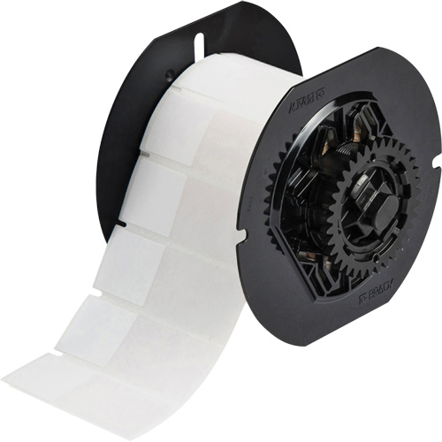Self-Laminating Wire & Cable Label, Vinyl, 1" L x 2.6" H, Clear/White Ontario Packaging