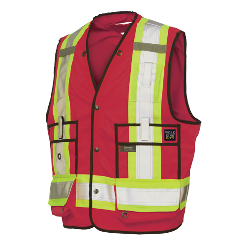 Surveyor Safety Vest, Red, Large, Polyester Ontario Packaging