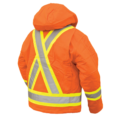 Safety Jacket, High Visibility Orange, Large Ontario Packaging