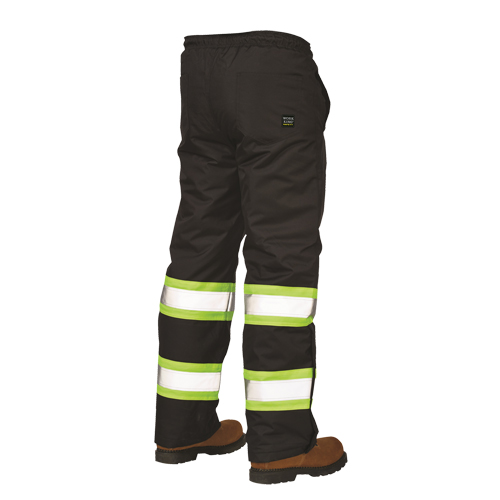 Pantalons &agrave; enfiler de s&eacute;curit&eacute; doubl&eacute;s, Polyester, Grand, Noir Ontario Packaging