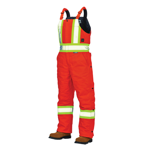 Duck Lined Safety Overalls, Cotton, Large, High Visibility Orange Ontario Packaging