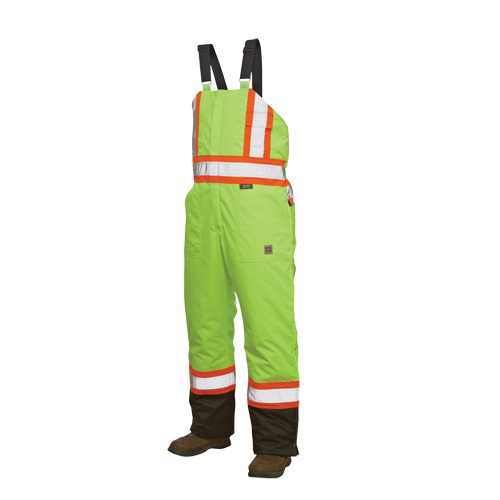 Lined Safety Overalls, Polyester/Polyurethane, Large, High Visibility Lime-Yellow Ontario Packaging