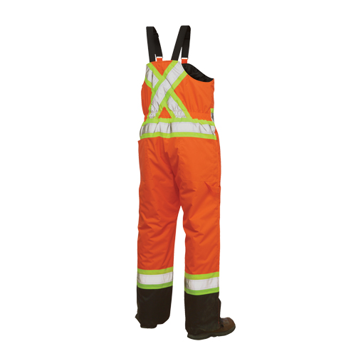 Lined Safety Overalls, Polyester/Polyurethane, Large, High Visibility Orange Ontario Packaging