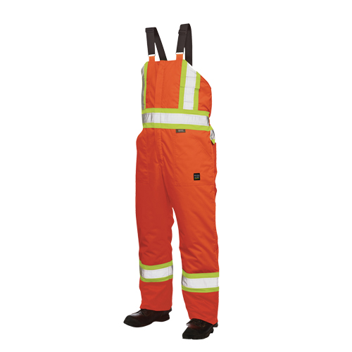 Lined Safety Overalls, Polyester/Polyurethane, Large, High Visibility Orange Ontario Packaging