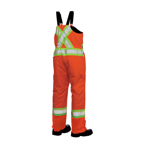 Lined Safety Overalls, Polyester/Polyurethane, Large, High Visibility Orange Ontario Packaging