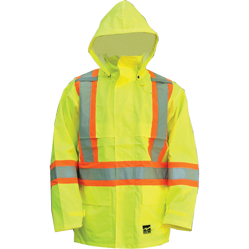 Open Road Jacket, Polyester/Polyurethane, High Visibility Lime-Yellow, Small Ontario Packaging
