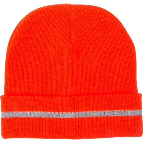 Bonnet en tricot haute visibilit&eacute; avec bande r&eacute;fl&eacute;chissante, Orange haute visibilit&eacute;, Acrylique Ontario Packaging