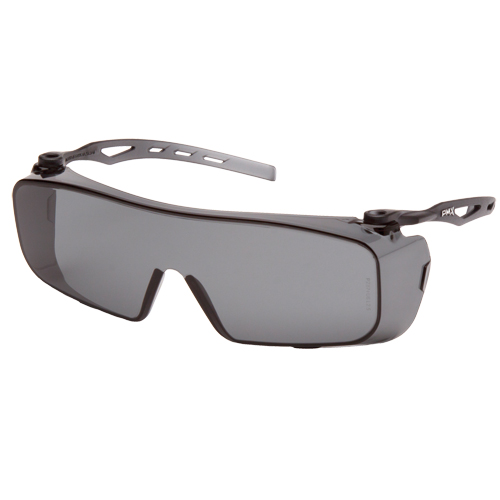 Cappture OTG Safety Glasses, Grey/Smoke Lens, Anti-Fog, ANSI Z87+/Meets/Exceeds CSA Z94.3 Ontario Packaging