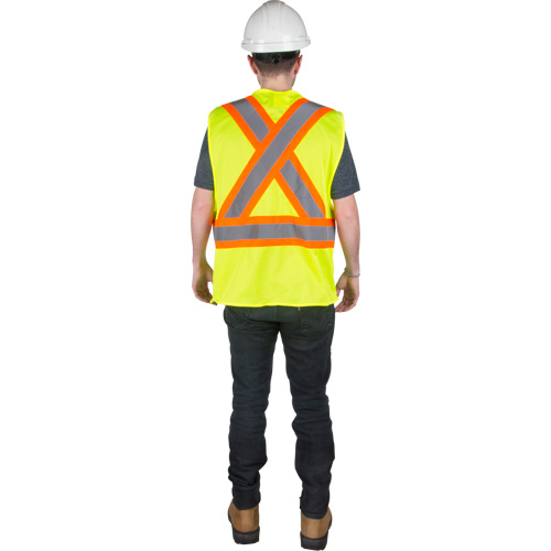 Veste de s&eacute;curit&eacute; pour la circulation, Jaune lime haute visibilit&eacute;, 2T-Grand, Polyester Ontario Packaging