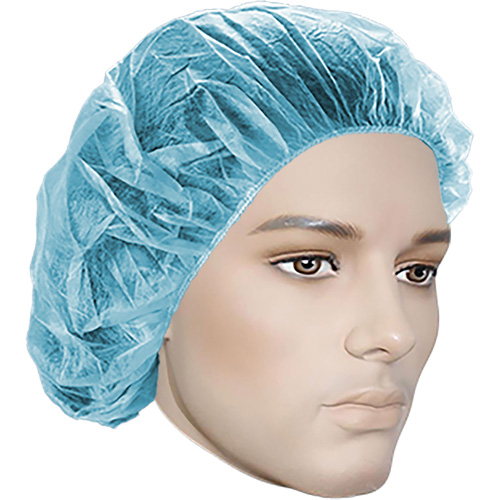 Bonnets bouffants, Polypropyl&egrave;ne, 18", Bleu Ontario Packaging