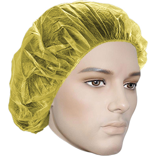 Bouffant Caps, Polypropylene, 24", Yellow Ontario Packaging