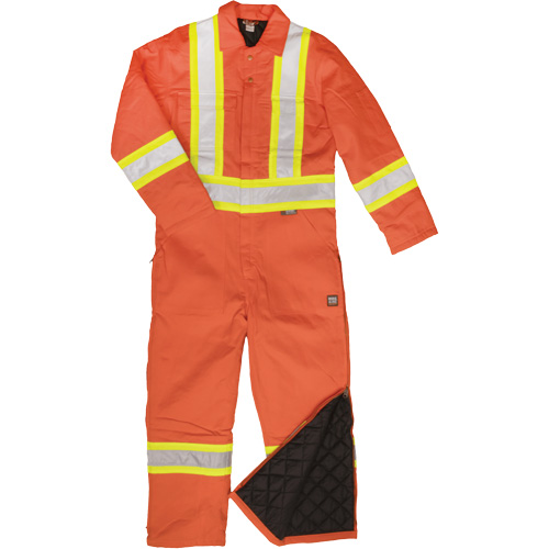 Combinaison en toile avec bandes r&eacute;fl&eacute;chissantes, Petit, Orange Ontario Packaging