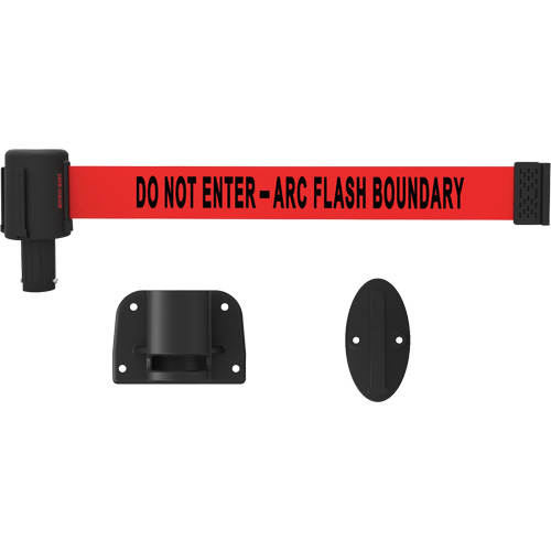 PLUS Wall Mount Barrier System, Plastic, Screw Mount, 15', Red Tape Ontario Packaging