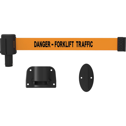 PLUS Wall Mount Barrier System, Plastic, Screw Mount, 15', Orange Tape Ontario Packaging