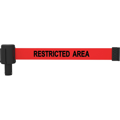 Cassette de banni&egrave;re PLUS, Restricted Area, 15', Ruban Rouge Ontario Packaging