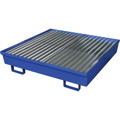Steel Spill Containment Pallet, 92 US gal. Spill Capacity, 54" x 54.25" x 12" Ontario Packaging