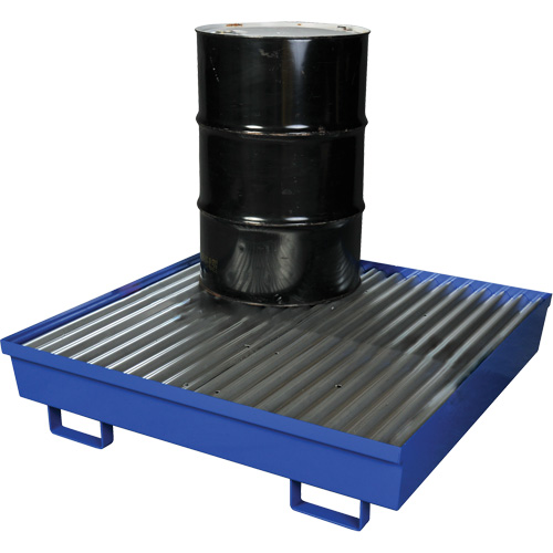 Steel Spill Containment Pallet, 92 US gal. Spill Capacity, 54" x 54.25" x 12" Ontario Packaging