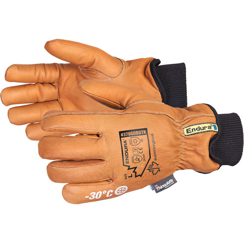 Gants de conducteur de luxe pour l'hiver Endura, T-petit, Paume en Cuir fleur de ch&egrave;vre, Thinsulate Ontario Packaging