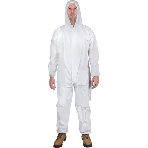 Hooded Coveralls, Medium, White, SMS Ontario Packaging