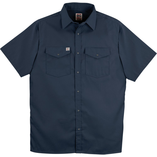 Chemise de travail &agrave; manches courtes en tissu crois&eacute; avec boutons-pression, Hommes, Moyen (grande taille), Bleu marin Ontario Packaging