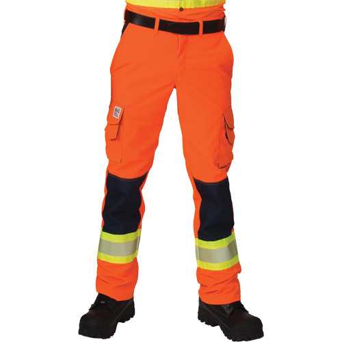 Ripstop High-Visibility Cargo Pants, Polyester, 28, High Visibility Orange Ontario Packaging