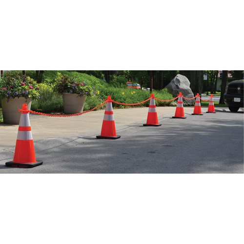 Ensemble de c&ocirc;nes de signalisation et chaînes, 36", Vert, Bande(s) r&eacute;fl&eacute;chissante(s) 4" & 6" Ontario Packaging