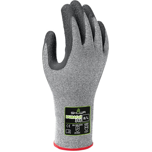346 Cut Resistant Gloves, Size 6/Small, 13 Gauge, Rubber Latex Coated, HPPE Shell, ANSI/ISEA 105 Level 3/EN 388 Level C Ontario Packaging