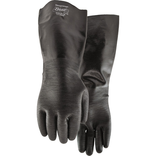 Chemical Resistant Gloves, Size Large/10, 18" L, Neoprene, Cotton Inner Lining, 84-mil Ontario Packaging