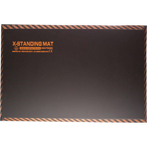 Tapis anti-fatigue pour travail debout, Lisse, 16" x 28" x 1", Noir, Caoutchouc Ontario Packaging