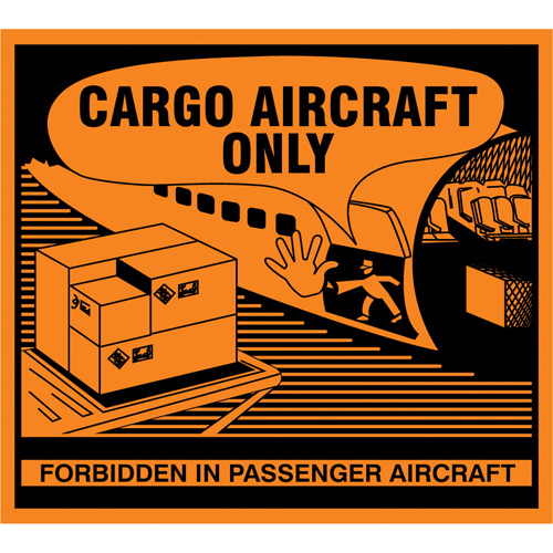 &eacute;tiquettes de manutention Cargo Aircraft Only, 4-3/4" lo x 4-1/4" la, Orange Ontario Packaging
