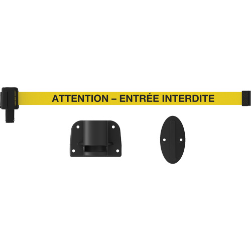 Syst&egrave;me de montage mural pour barri&egrave;re PLUS, Plastique, Fixation par vis, 15', Ruban Jaune Ontario Packaging