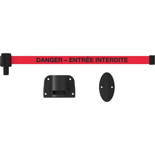 Syst&egrave;me de montage mural pour barri&egrave;re PLUS, Plastique, Fixation par vis, 15', Ruban Rouge Ontario Packaging