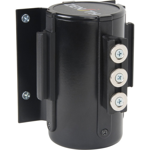 Wall Mount Barrier with Magnetic Tape, Steel, Screw Mount, 12', Black Tape Ontario Packaging