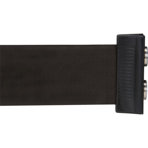 Barri&egrave;re &agrave; fixation murale avec ruban magn&eacute;tique, Acier, Fixation par vis, 7', Ruban Noir Ontario Packaging