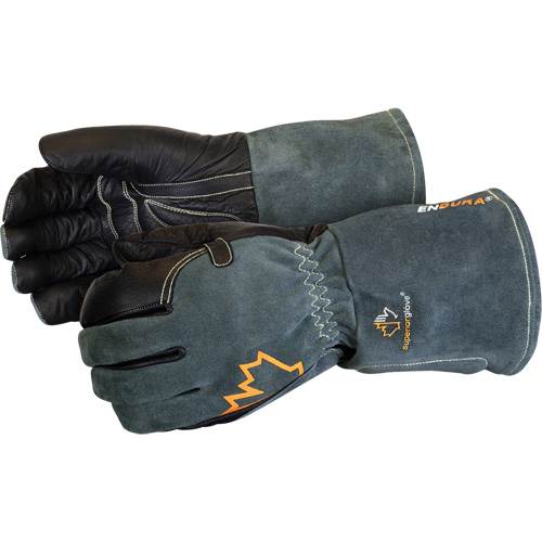 Endura&reg; Mig Welding Gloves, Grain Cowhide, Size Medium Ontario Packaging