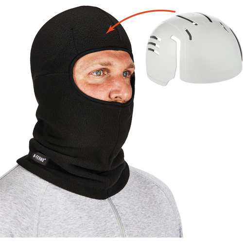 N-Ferno&reg; Zippered Balaclava Face Mask with Bump Cap Insert, Fleece/Polyester, Black Ontario Packaging