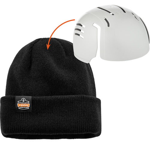 Tuque en tricot c&ocirc;tel&eacute; avec fermeture &agrave; glissi&egrave;re et casque antichoc &agrave; ins&eacute;rer N-Ferno, Taille unique, Noir Ontario Packaging
