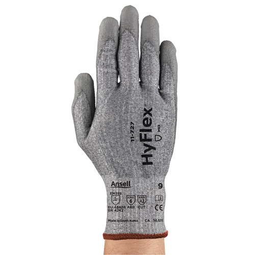 Gants r&eacute;sistant aux coupures HyFlex s&eacute;rie 11-727, Taille 11, Calibre 15, Rev&ecirc;tement Polyur&eacute;thane, Enveloppe en Intercept, ASTM ANSI niveau A2/EN 388 niveau B Ontario Packaging