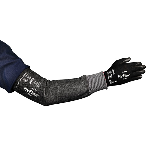 Manchon large r&eacute;sistant aux coupures HyFlex s&eacute;rie 11-280, Intercept, 12", ASTM ANSI niveau A4, Gris Ontario Packaging