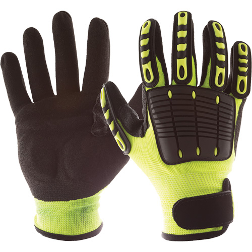 Gants de protection contre les chocs Back Tracker avec protection dorsale de la main, Petit, Paume en Nitrile, Poignet Boucle et crochet Ontario Packaging