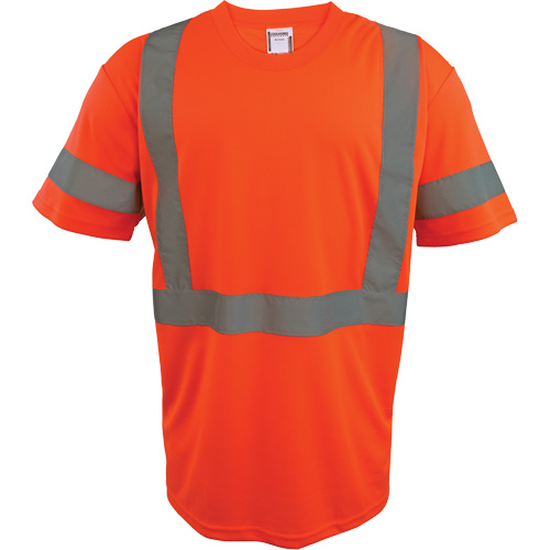 Short Sleeve Safety T-Shirt, Polyester, 2X-Large, High Visibility Orange Ontario Packaging