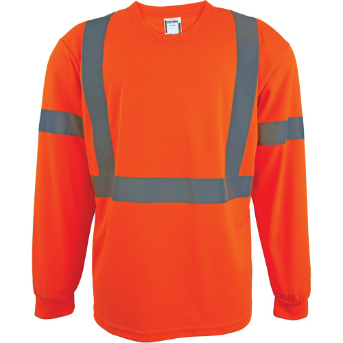 Chemise de s&eacute;curit&eacute; &agrave; manches longues, Polyester, 2T-Grand, Orange haute visibilit&eacute; Ontario Packaging