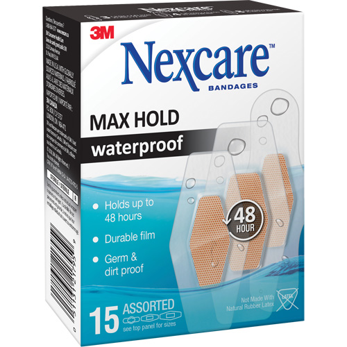 Nexcare Max-Hold Waterproof Bandages, Assorted, Plastic, Sterile Ontario Packaging
